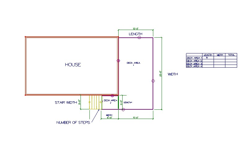 How to Measure Your Deck - Measurement Diagram